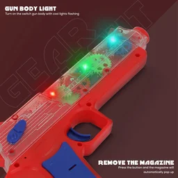 Transparent Gear Toy Gun – 3D Lights & Music for Kids | Aditi