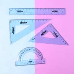 Transparent Geometry Set – Durable 4-Piece Instrument Kit