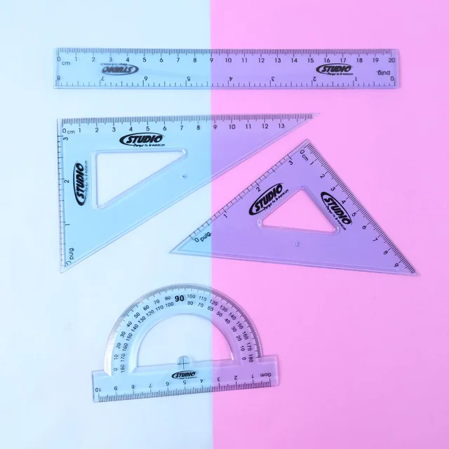 Transparent Geometry Set – Durable 4-Piece Instrument Kit