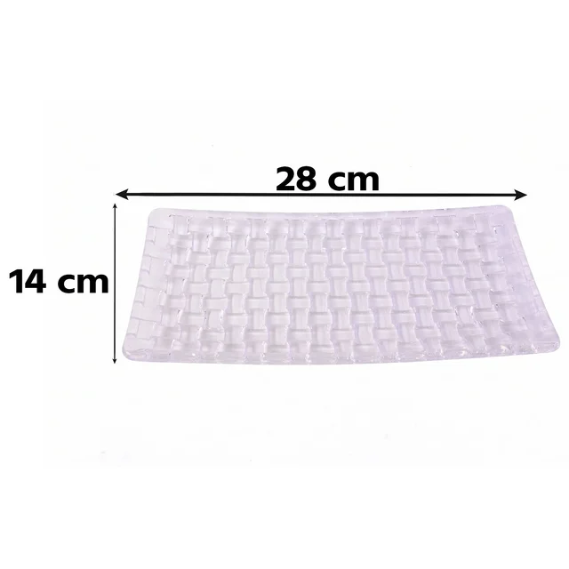 Transparent Glass Serving Tray 11 Inch Rectangular Basketweave Platter (1 Pc)