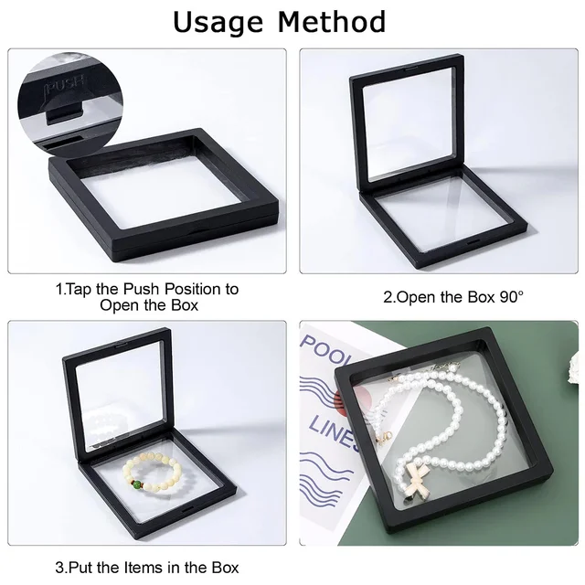 Transparent Jewellery Display Box – Floating 3D Effect for Showcasing