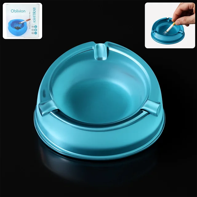 Transparent Plastic Ashtray – Heavy-Duty with Triple Rest Slots