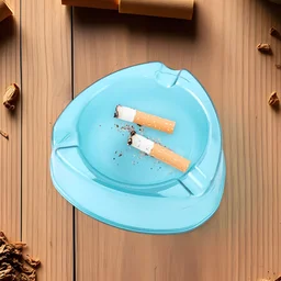 Transparent Plastic Ashtray – Heavy-Duty with Triple Rest Slots