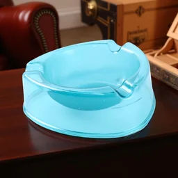 Transparent Plastic Ashtray – Heavy-Duty with Triple Rest Slots