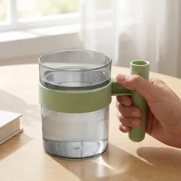Transparent Plastic Cup with Handle Reusable Water Tea and Coffee M...