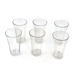 Transparent Plastic Drinking Glasses – Durable Set of 6 | Serve Stellar