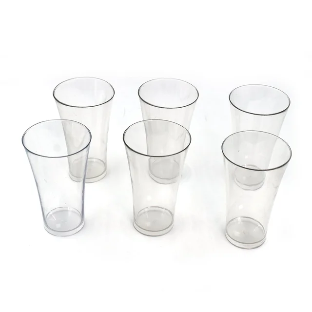 Transparent Plastic Drinking Glasses – Durable Set of 6 | Serve Stellar