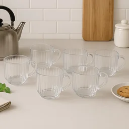 Transparent Plastic Tea Cups Set of 6 – Unbreakable & Lightweight
