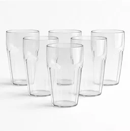 Transparent Smoothie Glass Set – 6 Durable 300ml Tumblers