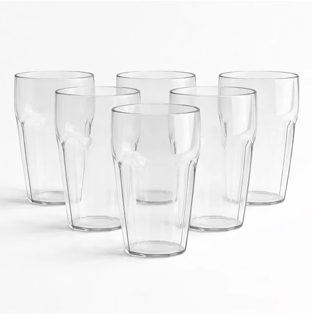 Transparent Smoothie Glass Set – 6 Durable 300ml Tumblers