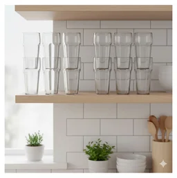 Transparent Smoothie Glass Set – 6 Durable 300ml Tumblers