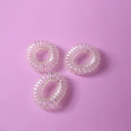 Transparent Spiral Coil Hair Ties – No Damage & Strong Hold