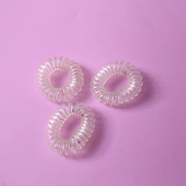 Transparent Spiral Coil Hair Ties – No Damage & Strong Hold