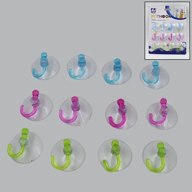Transparent Suction Hooks – Strong Vacuum Sucker (12 Pc) | Indo Glow