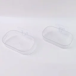 Transparent Wall Mounted Soap Dish Holder – Self Adhesive 2 Pc
