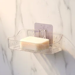 Transparent Wall-Mounted Soap Dish Set – Space-Saving & Drainage