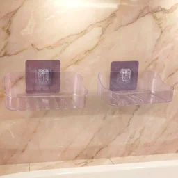 Transparent Wall-Mounted Soap Dish Set – Space-Saving & Drainage