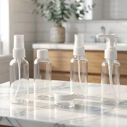 Travel Cosmetic Bottle Set – 5-in-1 Refillable Toiletry Containers
