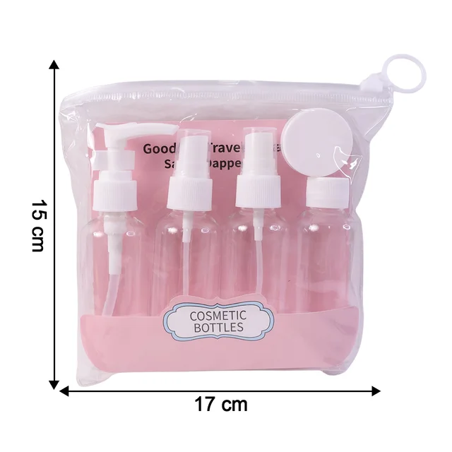 Travel Cosmetic Bottle Set – 5-in-1 Refillable Toiletry Containers
