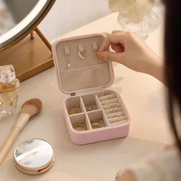 Travel Jewellery Box – Portable PU Leather Organiser | LilyGleam
