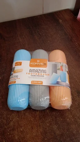 Travel Toothbrush Holder – 3 Pc Multicolor Kit | Konvex