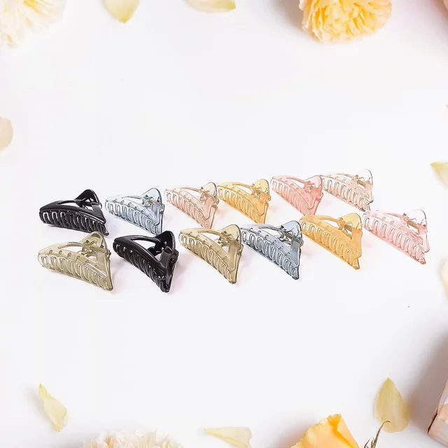 Triangle Hair Claw Clip – Durable 12 Pc Mix Color Set