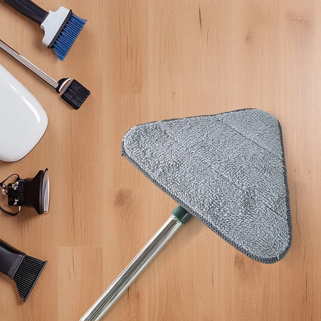 Triangle Mop – 360° Rotating Extendable Cleaner | Velvet Wipe