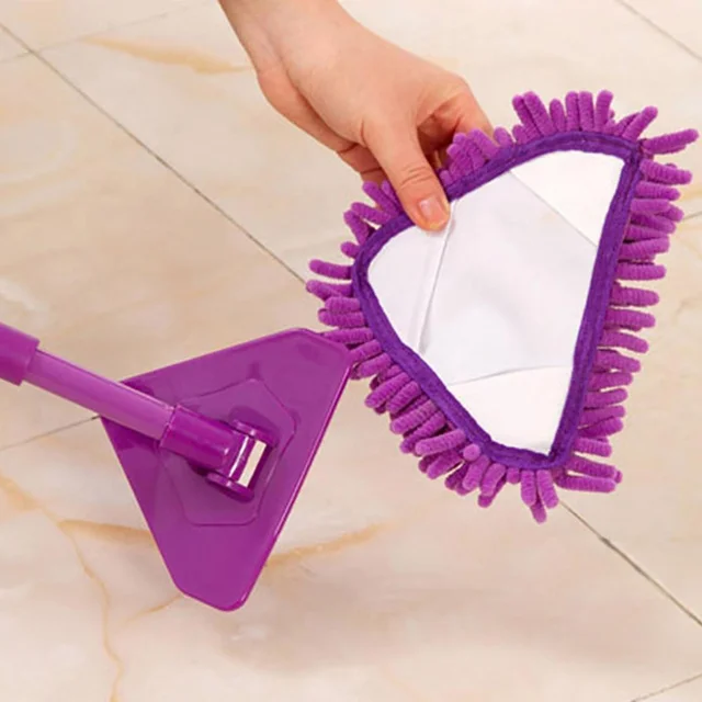 Triangle Mop – Adjustable Stainless Steel for Wet & Dry Floors | Velvet Wipe