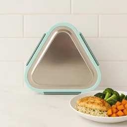 Triangle Stainless Steel Lunch Box Set – Compact Leakproof 2-Piece Tiffin