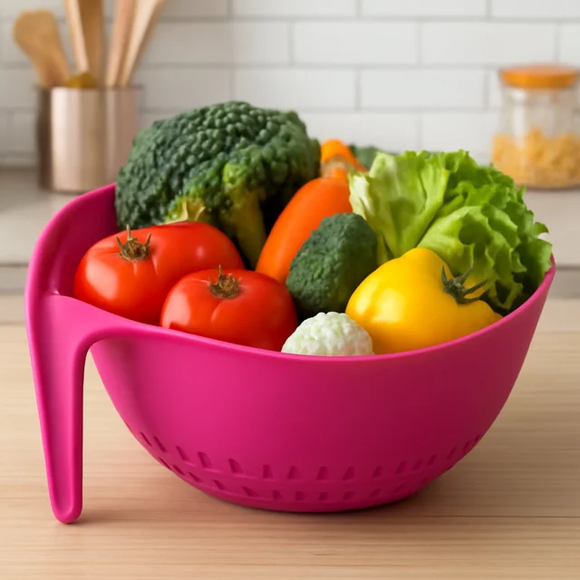 Triangular Kitchen Colander – Ergonomic Handle & Quick Drainage