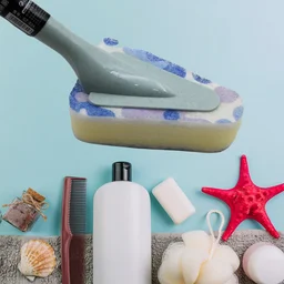 Triangular Sponge Brush – Long Handle Kitchen & Bathroom Cleaner | Velvet Wipe