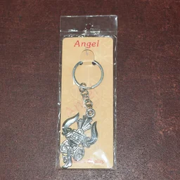 Trishul Damru Keychain – Durable Silver Metal Spiritual Accessory