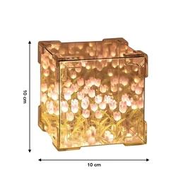 Tulip Flower LED Cube Night Lamp – Warm Ambient Decorative Light