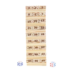 Tumbling Tower Wooden Blocks – 54-Piece Numbered Game Set