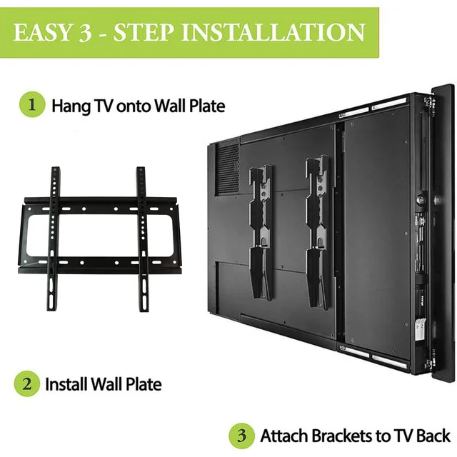 TV Wall Mount Bracket – Heavy Duty Adjustable Metal for 26-55 Inch