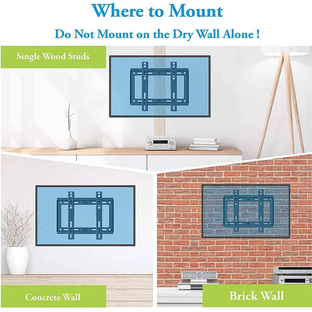 TV Wall Mount Bracket – Heavy Duty Adjustable Metal for 26-55 Inch