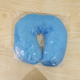 U Shaped Soft Neck Pillow Blue Travel Pillow Head Neck Support (1 Pc)