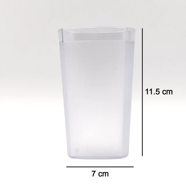 Unbreakable Plastic Drinking Glasses – 350ml Set of 6 | Ganesh