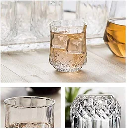 Unbreakable Plastic Glasses Set – Transparent, 250ml (Set of 6) | Indo Glow