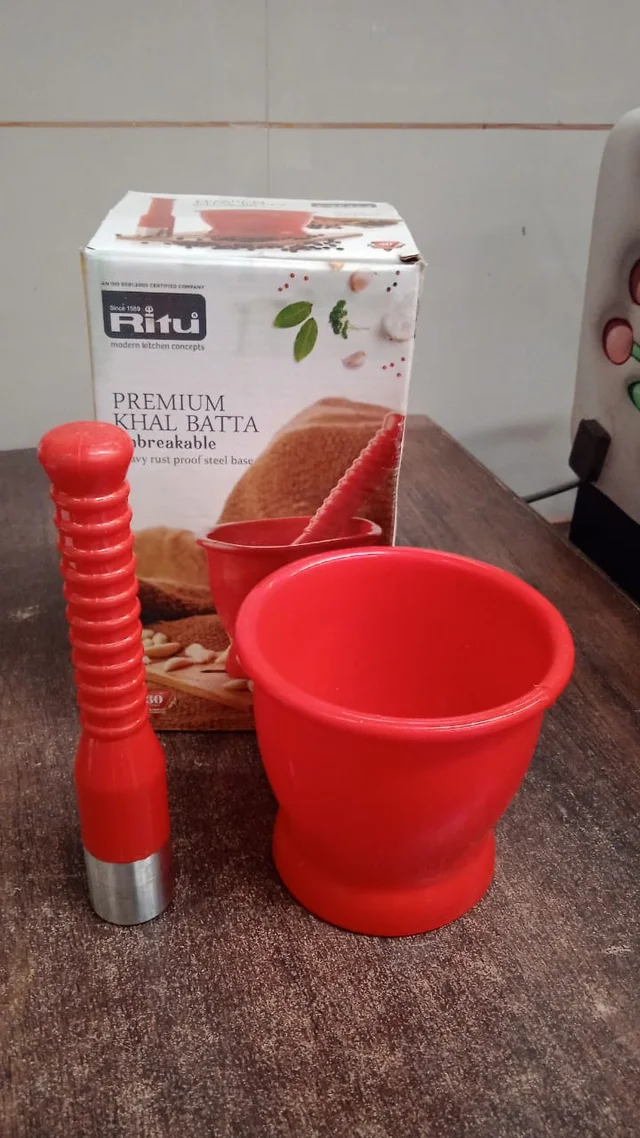 Unbreakable Plastic Khal Batta Set – Heavy Duty Manual Grinder