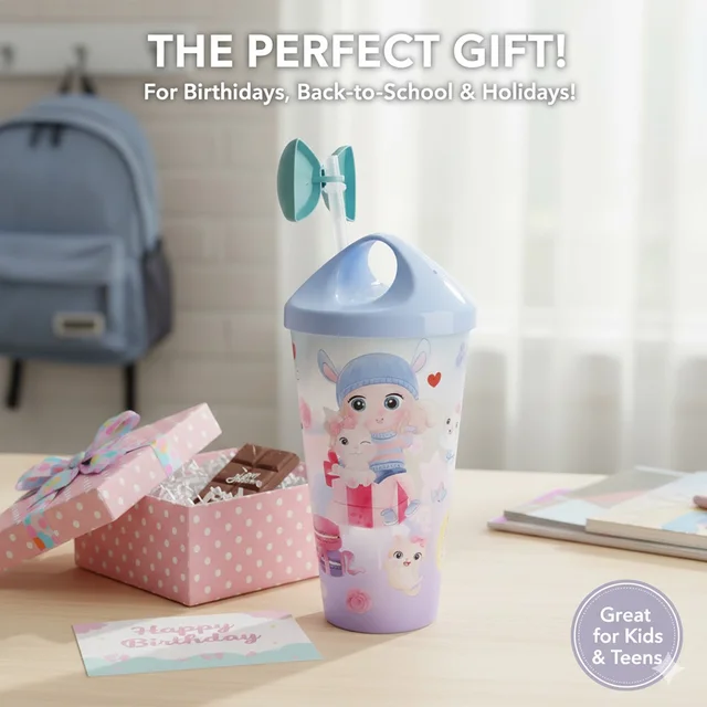 Unicorn Kids Water Bottle – Spill-Proof Straw & BPA-Free | TinyTrendy