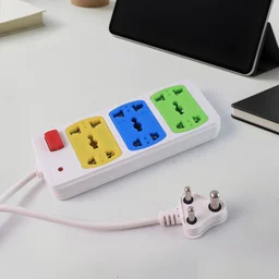 Universal 3-Socket Extension Board – Compact Power Strip with Safety