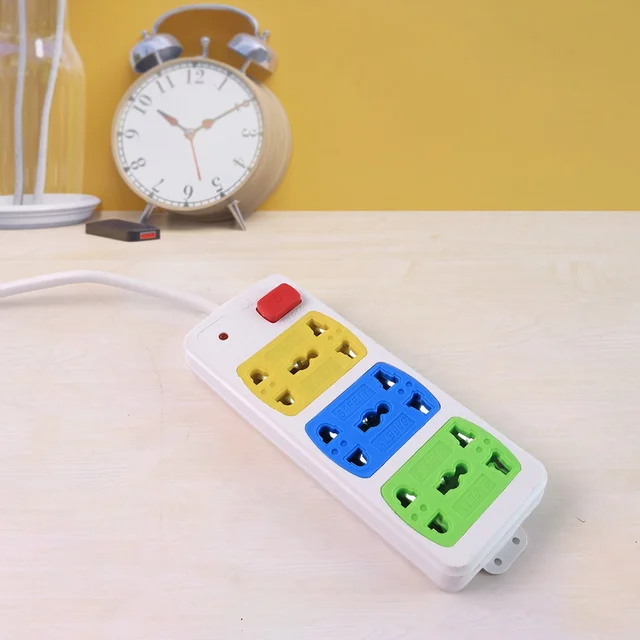 Universal 3-Socket Extension Board – Compact Power Strip with Safety