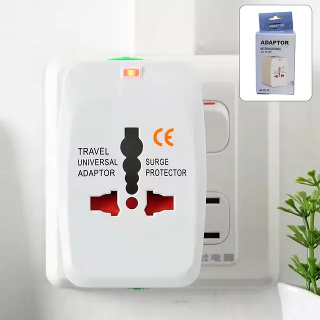 Universal Travel Adapter – Compact Surge Protection for 150+ Countries