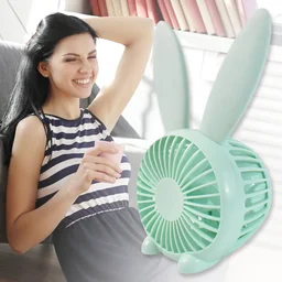 USB Desk Fan – Cute Rabbit Mini Fan with Mist Air | Deskrova