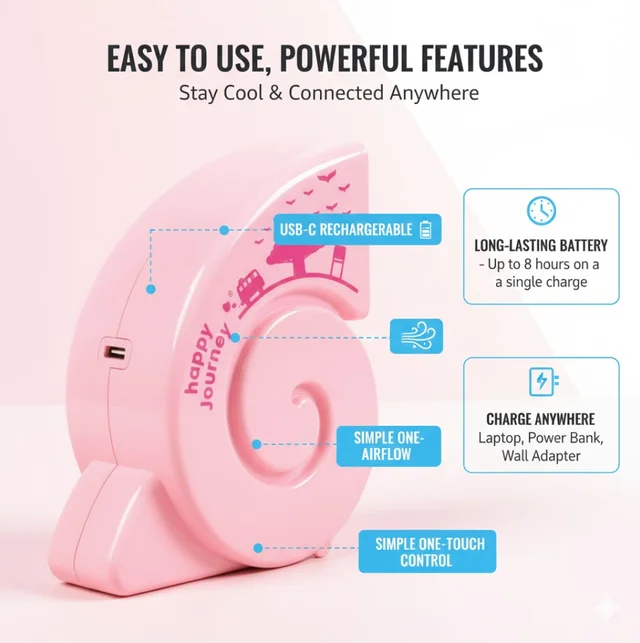 USB Mini Fan – Portable, Quiet & Bright for Any Desk | VoltDesk