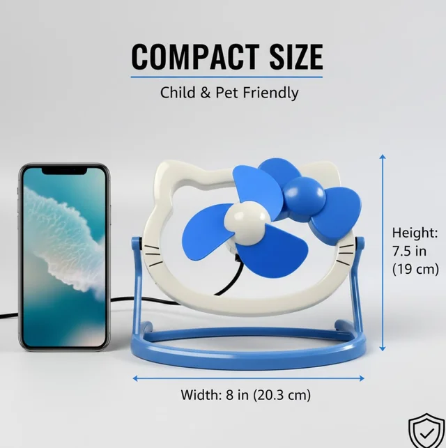 USB Mini Fan – Quiet & Portable Desk Fan for Home & Office | VoltDesk