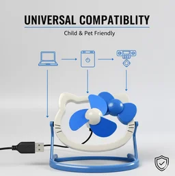 USB Mini Fan – Quiet & Portable Desk Fan for Home & Office | VoltDesk