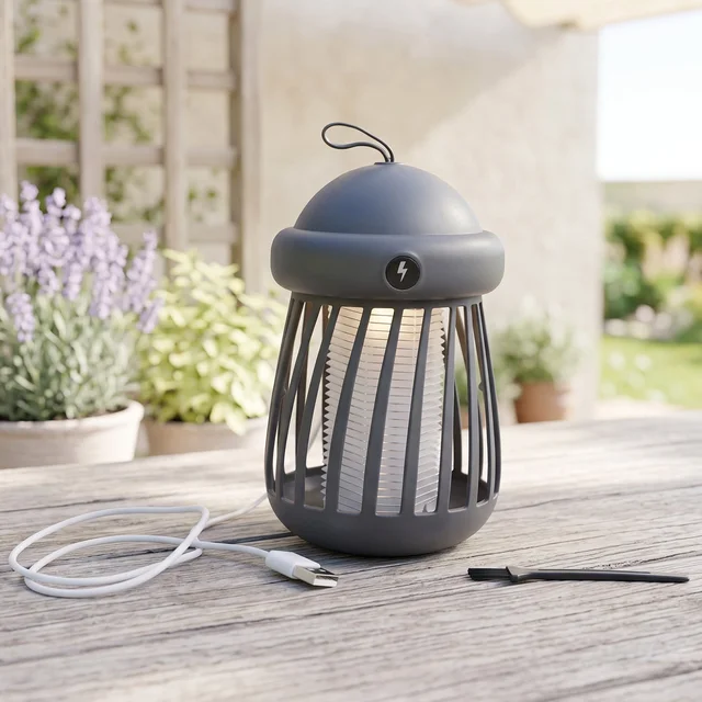 USB Rechargeable Electric Shock Mosquito Killer Lamp for Indoor Use (1 Pc)