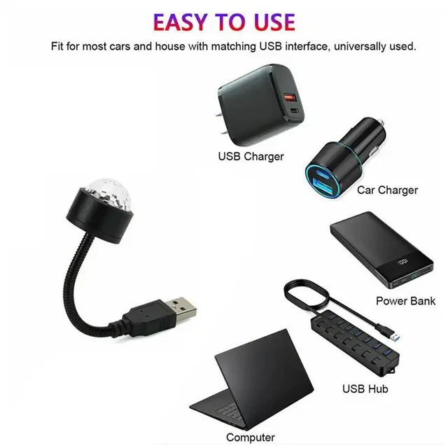 USB Star Projector – Dual Mode Disco Light for Car & Home | Styleva